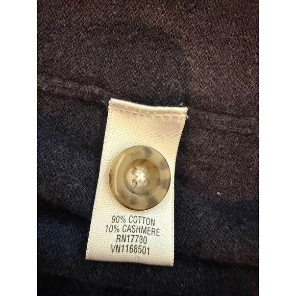 Merona Preppy Navy Button Up Cotton Cashmere Cardigan Sweater Small - Picture 6 of 7